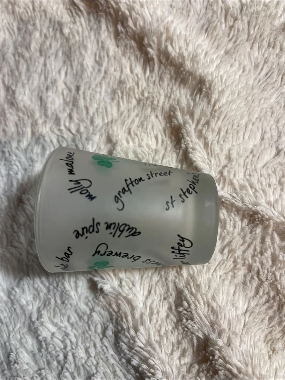 Dublin Frosted Souvenir Shot Glass - Green Text